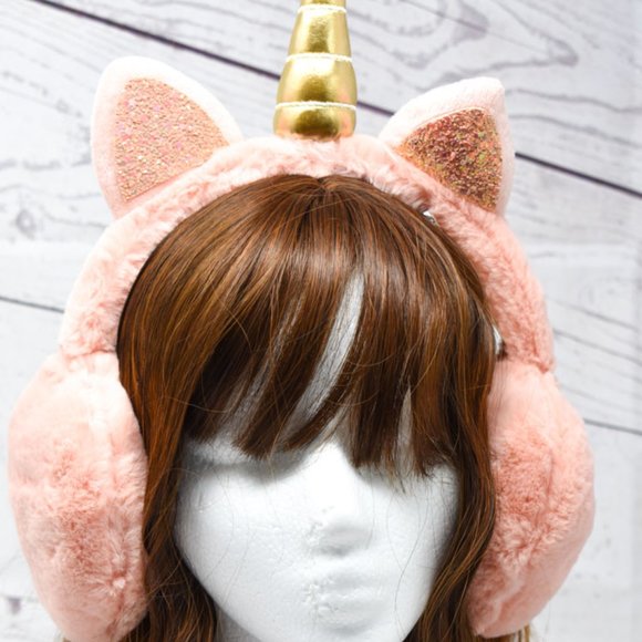 Unicorn Kids/Adult Solid Plush Adjustable Earmuff - Picture 4 of 13